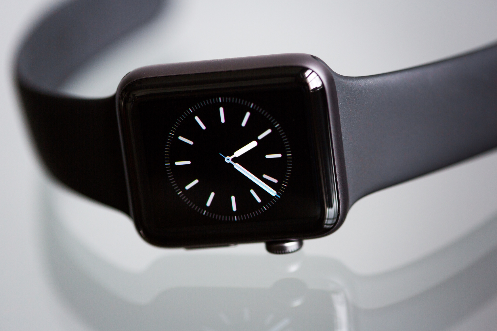 Black Apple Watch With Black Sports Band